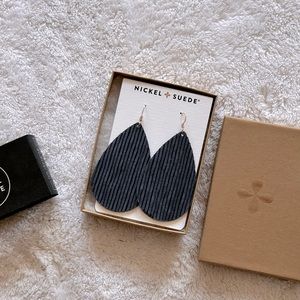 Nickel and Suede Leather Earrings